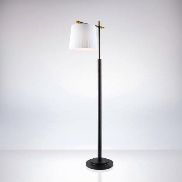 Contemporary Floor Standing Lamp With Fabric Shade