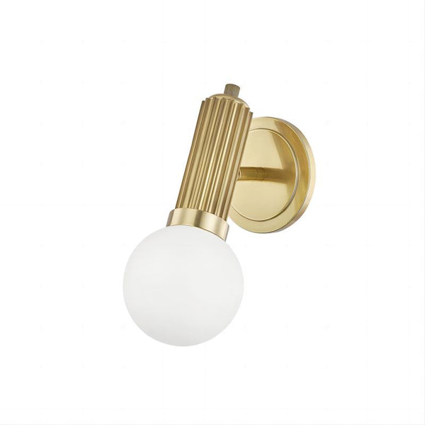 Modern single wall lamp with round metal back plate