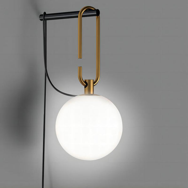Modern hang glass shade wall lamp