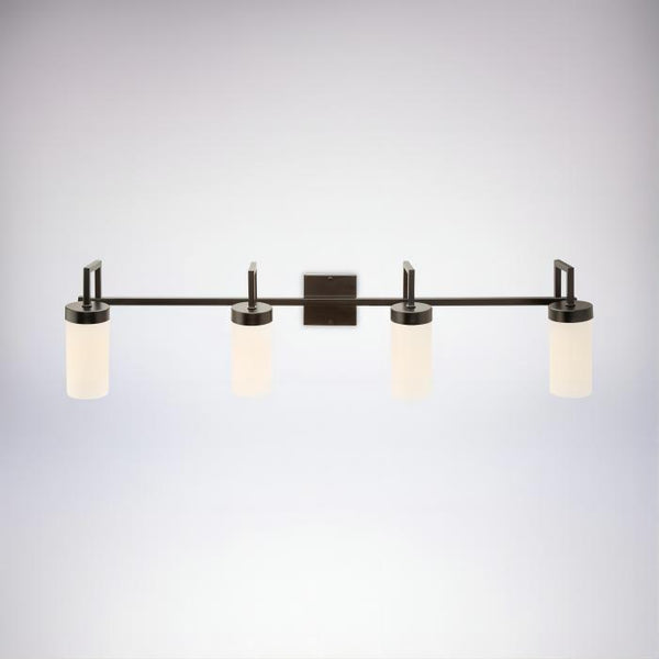 4 Light Vanity Wall Sconce With Glass Shade